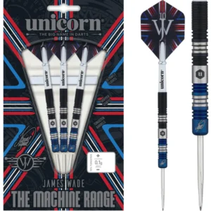 Darts nyíl készlet Unicorn James Wade The Machine fekete kék steel 21g 90