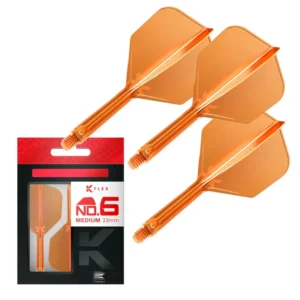 Darts toll és szár egyben Target K-FLEX Neon narancssárga, No6 toll, hosszú szárral 33mm