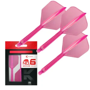 Darts toll és szár egyben Target K-FLEX Neon rózsaszín, No6 toll, hosszú szárral 33mm