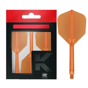 Darts toll és szár egyben Target K-FLEX Neon narancssárga, No2 toll, hosszú szárral 33mm