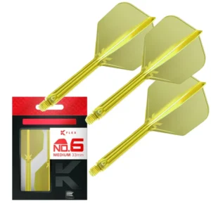 Darts toll és szár egyben Target K-FLEX Neon citromsárga, No6 toll, hosszú szárral 33mm