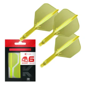 Darts toll és szár egyben Target K-FLEX Neon citromsárga, No6 toll, rövid szárral 19mm