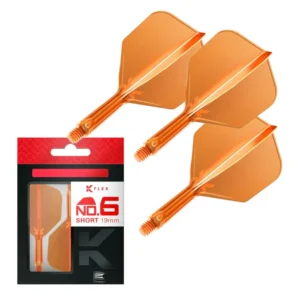 Darts toll és szár egyben Target K-Flex narancssárga, No6 toll, rövid szárral 19mm