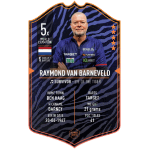 Darts Rajongói kártya - Ultimate Card Raymond van Barneveld 2025 37x25 cm