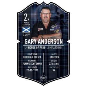 Darts Rajongói kártya - Ultimate Card Gary Anderson 37x25 cm