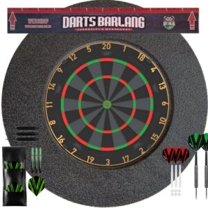 Darts kezdőszett Bull's Advantage Black tábla, fekete falvédővel, két szett nyíllal, startvonallal - komplett csomag