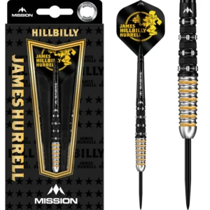 Darts nyíl készlet Mission James Hurrell V2 Black and Yellow 95% 22g