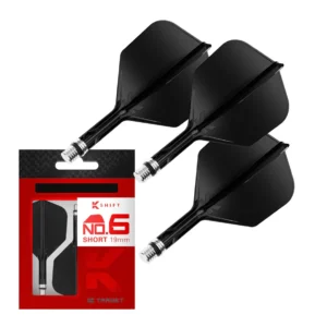 Darts toll és szár egyben Target K-Shift fekete, elforgó No6 toll, rövid szárral 19mm