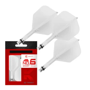Darts toll és szár egyben Target K-Shift fehér, elforgó No6 toll, rövid szárral 19mm