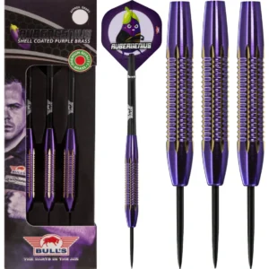Darts nyíl készlet Bull's Dirk van Duijvenbode Shell Coated lila, brass 21g