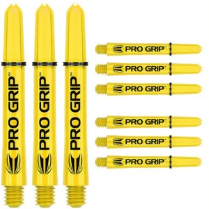 Darts szár Target Pro Grip 9db, citromsárga, közepes 41mm