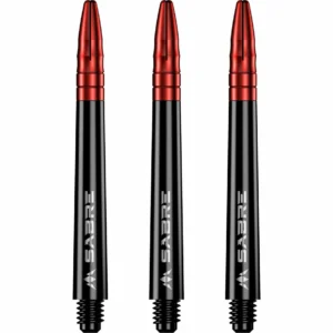 Darts szár Mission Sabre Aluminium toppal fekete-piros, hosszú 49mm