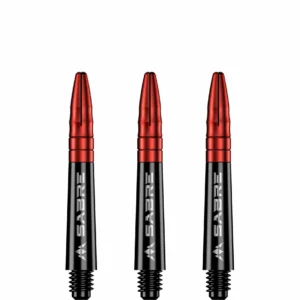 Darts szár Mission Sabre Aluminium toppal fekete-piros, rövid 36mm
