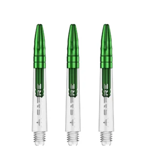 Darts szár Mission Sabre Aluminium toppal átlátszó-zöld, közepes 40mm