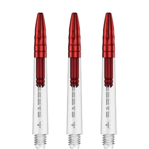 Darts szár Mission Sabre Aluminium toppal átlátszó-piros, közepes plus 44,5mm