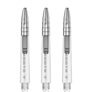 Darts szár Mission Sabre Aluminium toppal átlátszó-ezüst, közepes plus 44,5mm