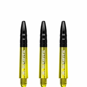 Darts szár Mission Sabre Aluminium toppal sárga-fekete, rövid 36mm