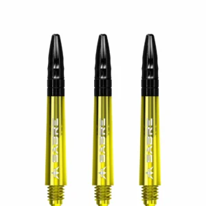 Darts szár Mission Sabre Aluminium toppal sárga-fekete, közepes 40mm