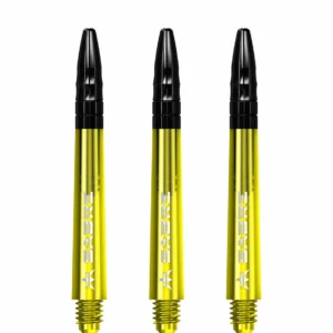 Darts szár Mission Sabre Aluminium toppal sárga-fekete, közepes plus 44,5mm