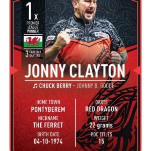 Darts Rajongói kártya - Ultimate Card Jonny Clayton 2026 | 37x25 cm