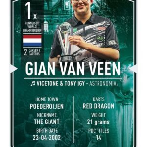 Darts Rajongói kártya - Ultimate Card Gian van Veen 2026 | 37x25 cm