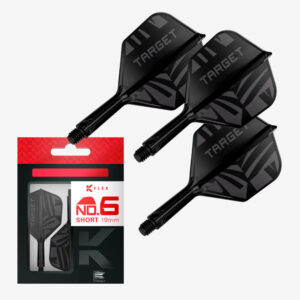 Darts toll és szár egyben Target K-Flex 2026 fekete, No6 toll, rövid szárral 19mm
