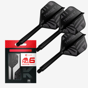 Darts toll és szár egyben Target K-Flex 2026 fekete, No6 toll, közepes szárral 26mm