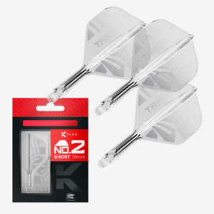 Darts toll és szár egyben Target K-Flex 2026 átlátszó, No2 toll, rövid szárral 19mm