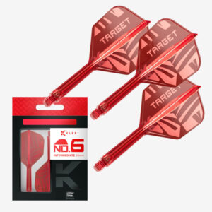 Darts toll és szár egyben Target K-Flex 2026 piros, No6 toll, hosszú szárral 33mm