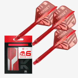 Darts toll és szár egyben Target K-Flex 2026 piros, No6 toll, közepes szárral 26mm