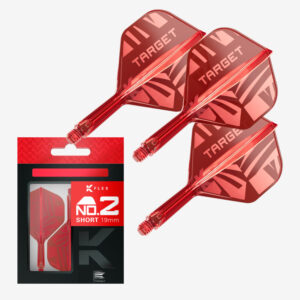 Darts toll és szár egyben Target K-Flex 2026 piros, No2 toll, rövid szárral 19mm