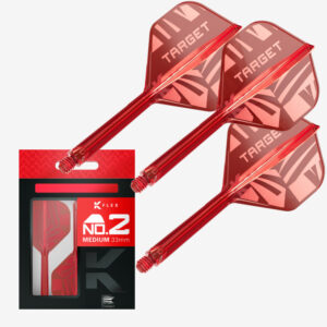 Darts toll és szár egyben Target K-Flex 2026 piros, No2 toll, közepes szárral 26mm